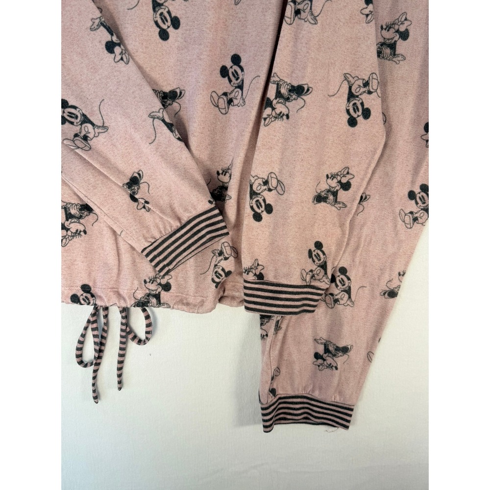 Disney Mickey Minnie Mouse Pajama Set Pink Lounge Joggers Top Womens L XL - Picture 9 of 15